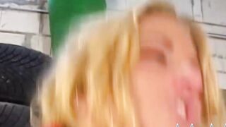 Blonde Anja fucking a biggest penis