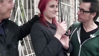 Red haired amateur hoe gets her first double penetration