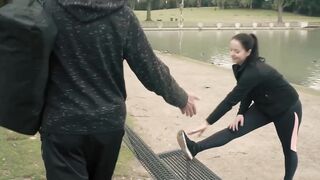 Workout ends with a cumshot