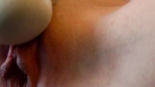 Trashy hot masturbating on the desk