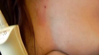 Trashy hot masturbating on the desk