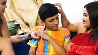 Indian School A Boy Fucked By Two Sexy College Girls Threesome