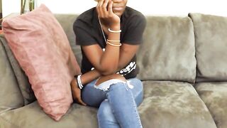 The happiest day for hot African teen