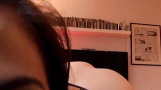 Superb dark haired ride anally a long penis