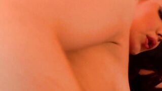 Superb dark haired ride anally a long penis