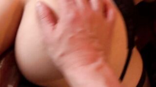 Superb dark haired ride anally a long penis