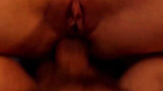 Superb dark haired ride anally a long penis