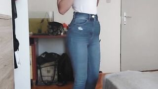 Redhead Teen Tries on Outfits, Small Tits on Webcam Solo