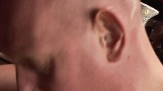 Bitchy dark haired works a long phallus for facial sperm