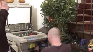 Big titted bitch gets plowed inside the office