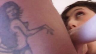 Short haired goddess gets double nailed
