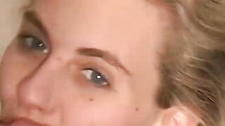 Blonde Alice Amateur Housewife LOVES cum on her face v1