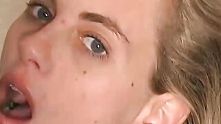 Blonde Alice Amateur Housewife LOVES cum on her face v1