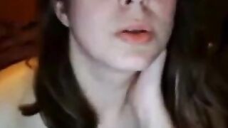 Huge Natural Tits Babe Rubbing Her Pussy