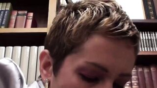 Slutty office Hottie masturbating