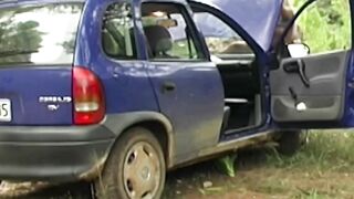 Superb angel gets fucked on the vehicle