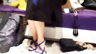 Shoe shopping GF, hot feets trying new heels