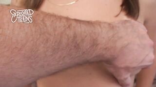 Tiny 18 yo year mature bounces on a thick penis