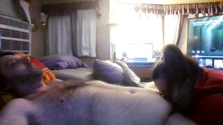 Fiance giving me oral sex while we are both spun