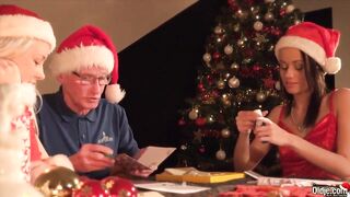 Xmas 1 of a kind hardcore boned for grandpa from 2 young