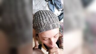 Ex-Ex-Wife Sucks Hard Cock and Gets a Long Facial