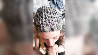 Ex-Ex-Wife Sucks Hard Cock and Gets a Long Facial