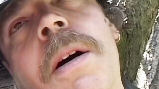 BBW bitch offer oral sex inside 3 way outdoor