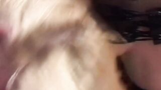 BBW bitch offer oral sex inside 3 way outdoor