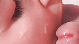 Amateur beauty getting facialized