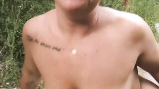 Big tit old bitch suck cock outdoor