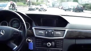 Amateur wench offer fellatio to the driver