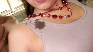 Petite bombshell gets plowed by a huge cock