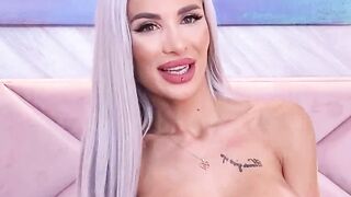 Big fake tits skinny blonde on webcam