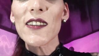 Skinny gf masturbating into bondage tape