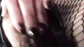 Skinny gf masturbating into bondage tape