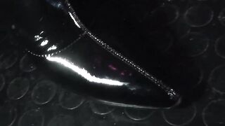 Skinny gf masturbating into bondage tape