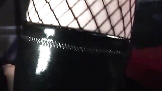 Skinny gf masturbating into bondage tape