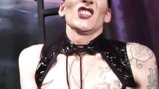 Skinny gf masturbating into bondage tape