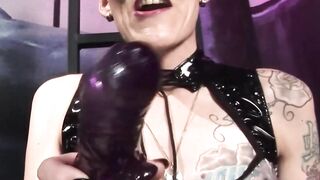 Skinny gf masturbating into bondage tape