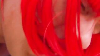 Man with wig has homosexual sex inside high heels