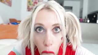 Big Tits Harley Quinn Deepthroat, Fucks Roughly Until a Big Cum on Her Face