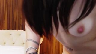 Black Haired Babe Suking Her Dildo