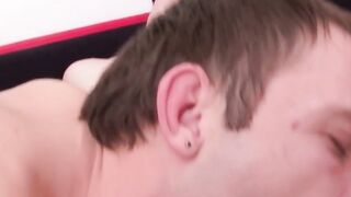 Man fucks bushy man and jizzes