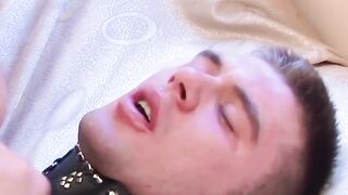 Homosexual master fucks the submissive fagot AO