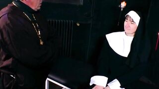 Sex inside church with an mature nun