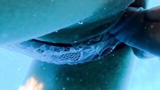 Big boobed Hispanic 18 yo Alaska Rod fuck inside the pool