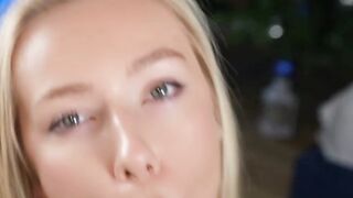 Blonde Bombshell Fucks Her Tight Pussy with a Huge Dildo