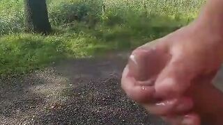 Outdoor Masturbation with Cum
