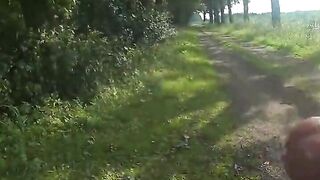 Outdoor Masturbation with Cum
