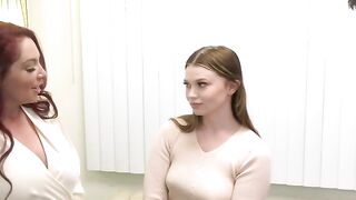 Redhead milf shrink seduces couple into a hot threesome